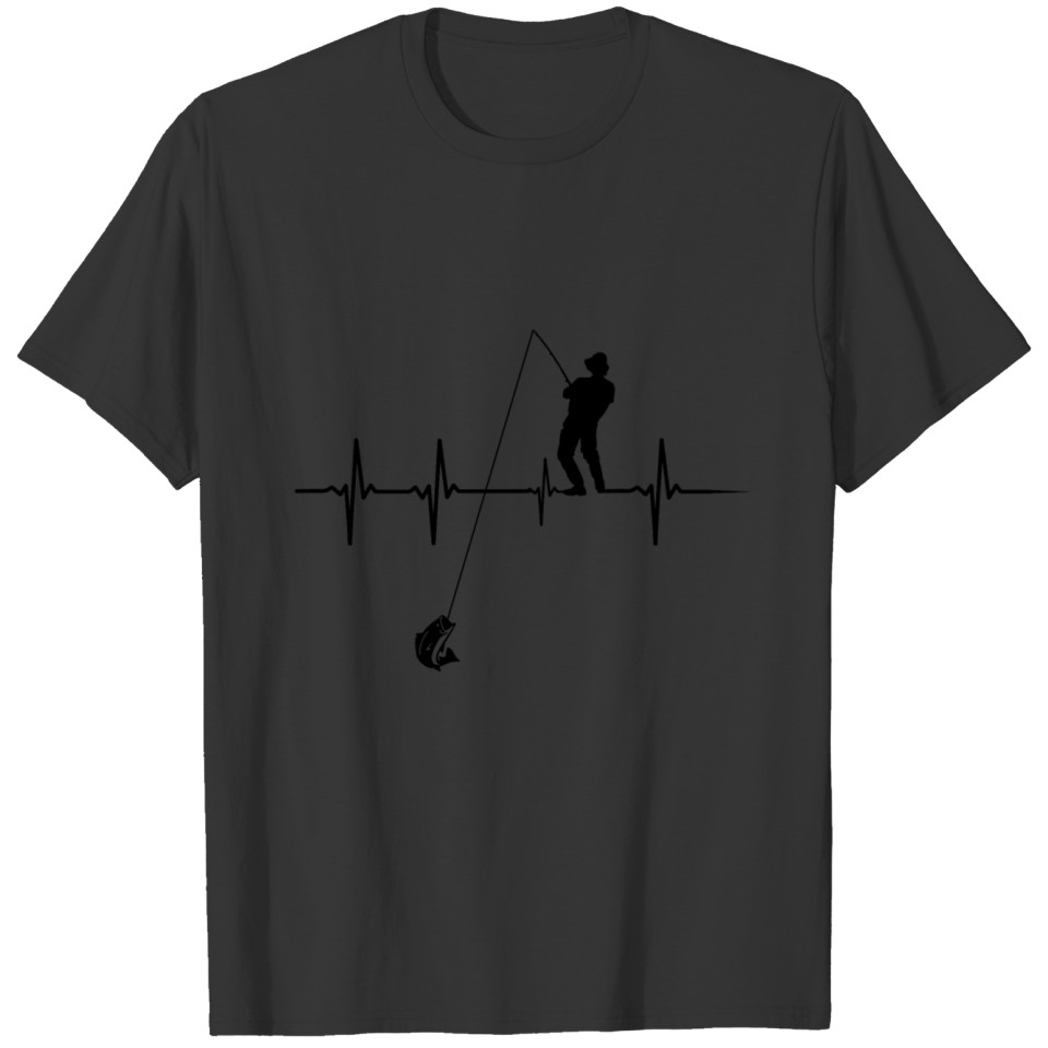 heart beat fishing T-shirt