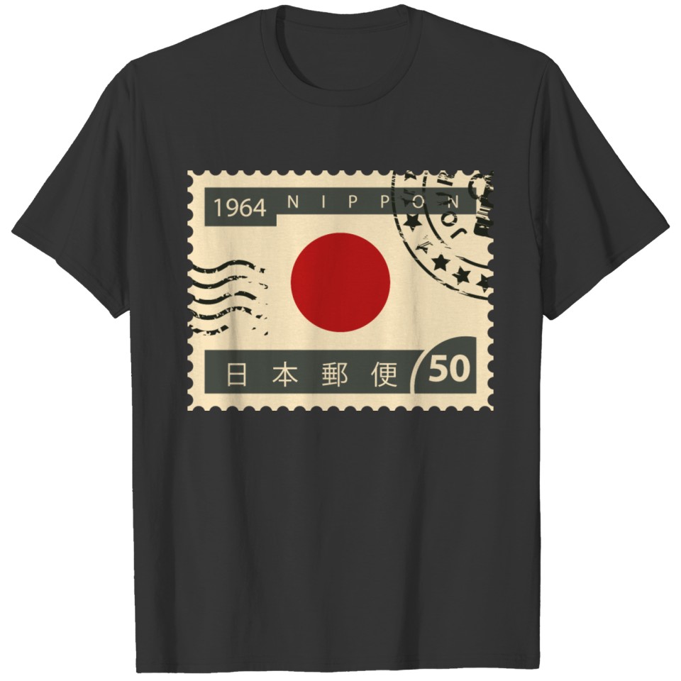japanese culture stamp T-shirt