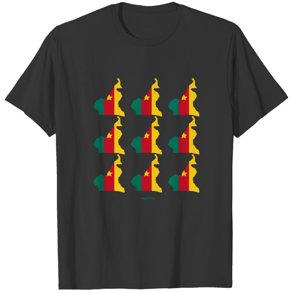 Cameroon 9 Flag Maps T-shirt