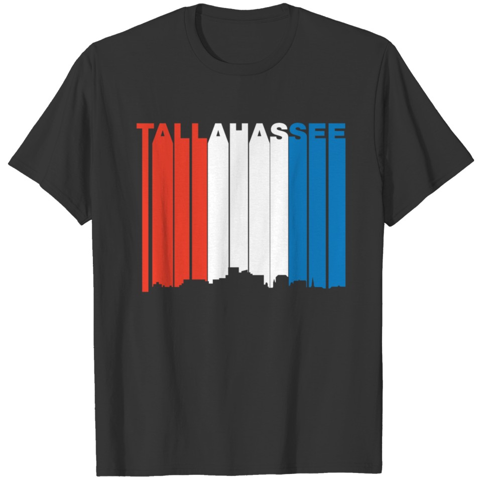 Red White And Blue Tallahassee Florida Skyline T-shirt