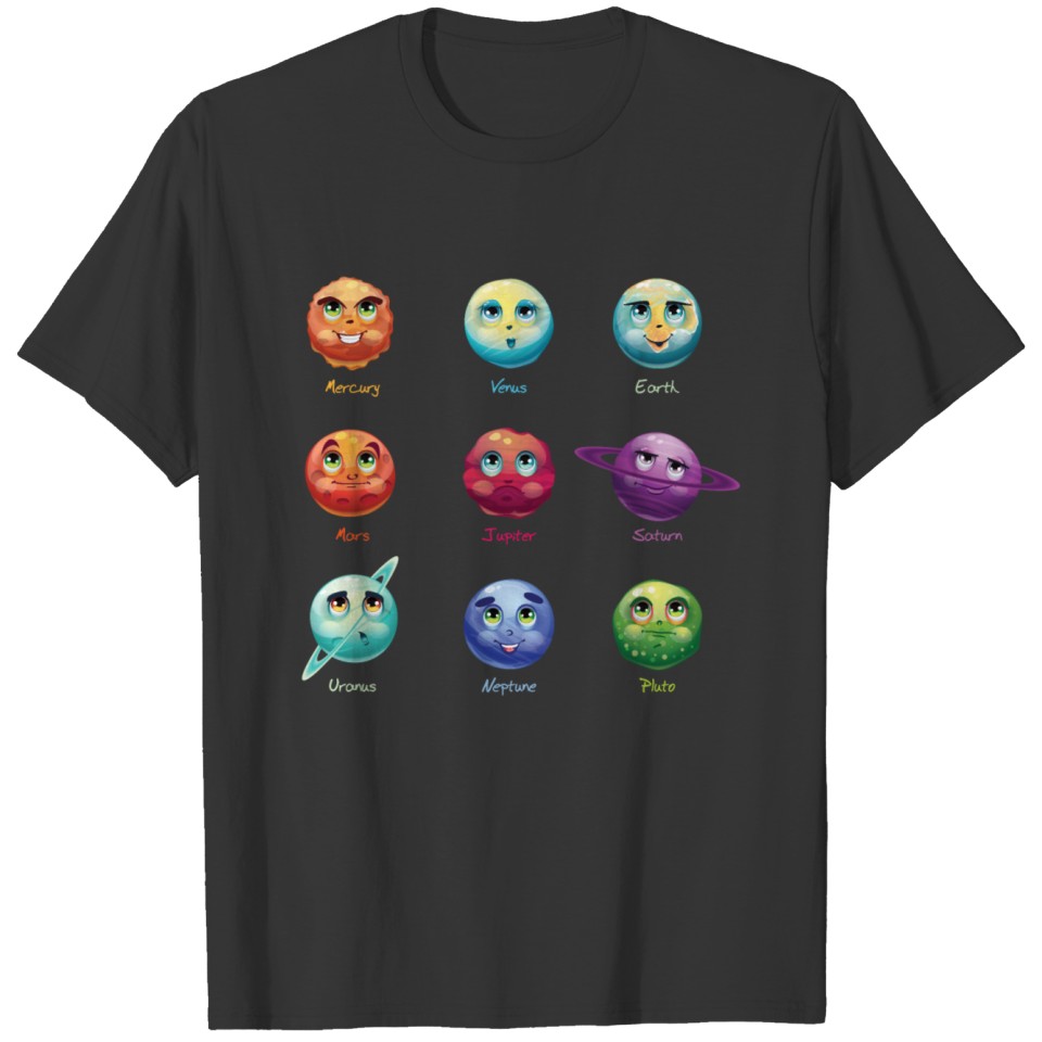 Cartoon Planets Of The Solar System T-shirt