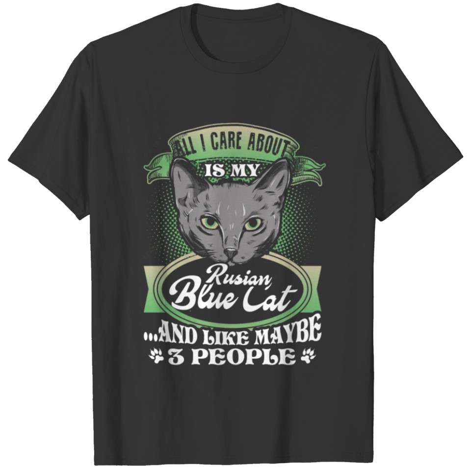 Girl Loves Her Russian Blue Cat T Shirts