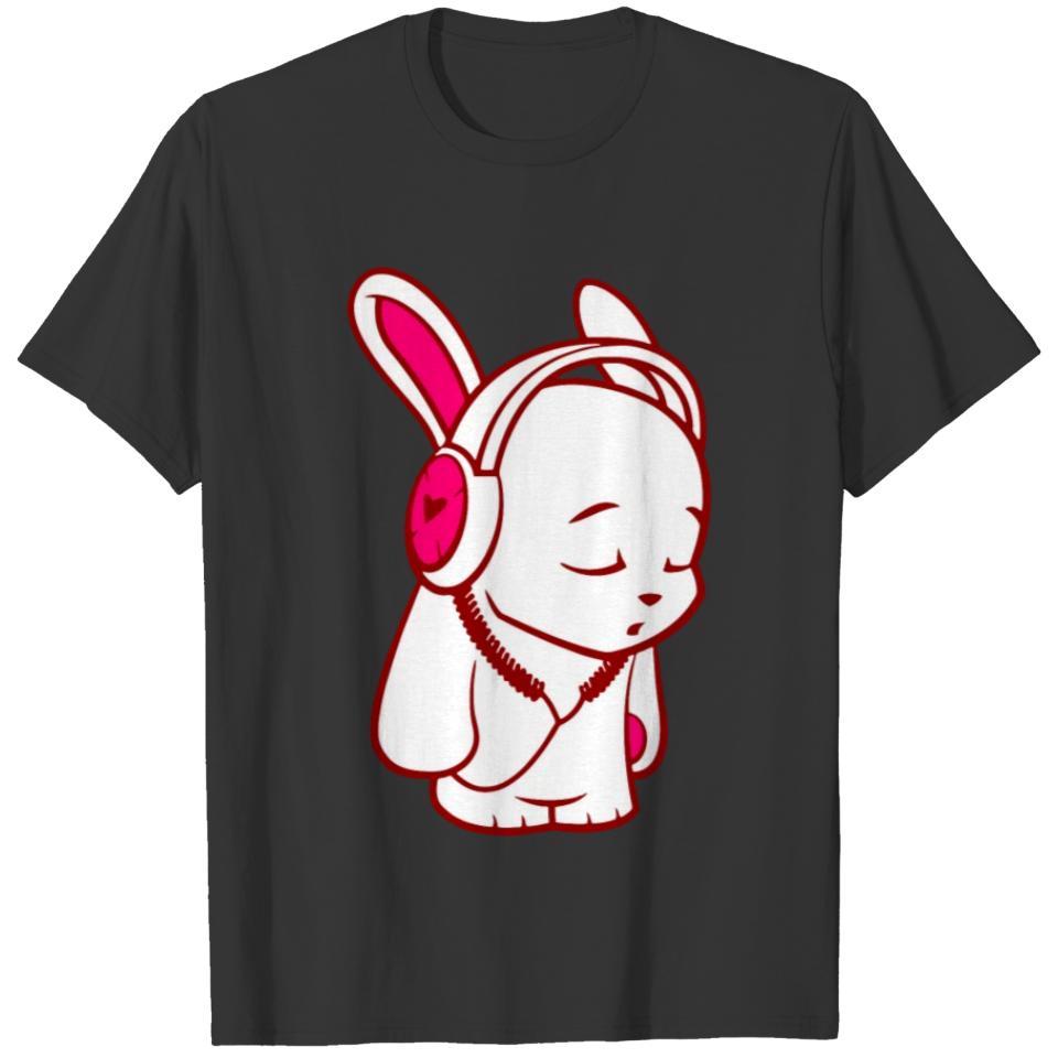 Love Music Cartoon Bunny T-shirt