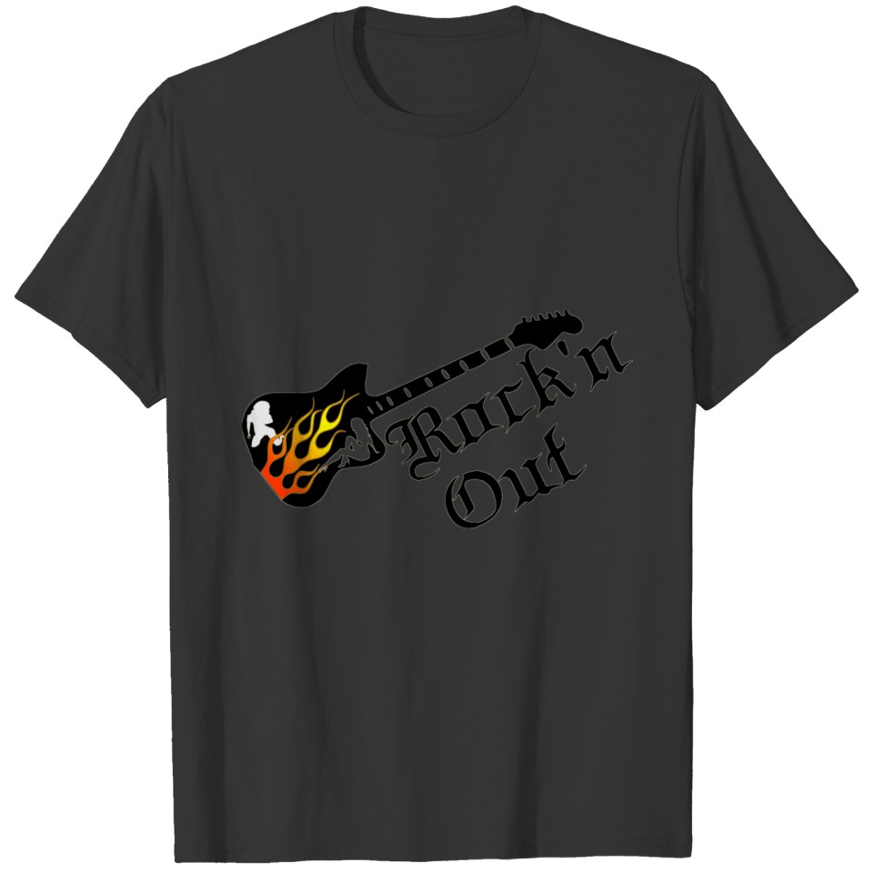 guitar with flame girls T Shirts