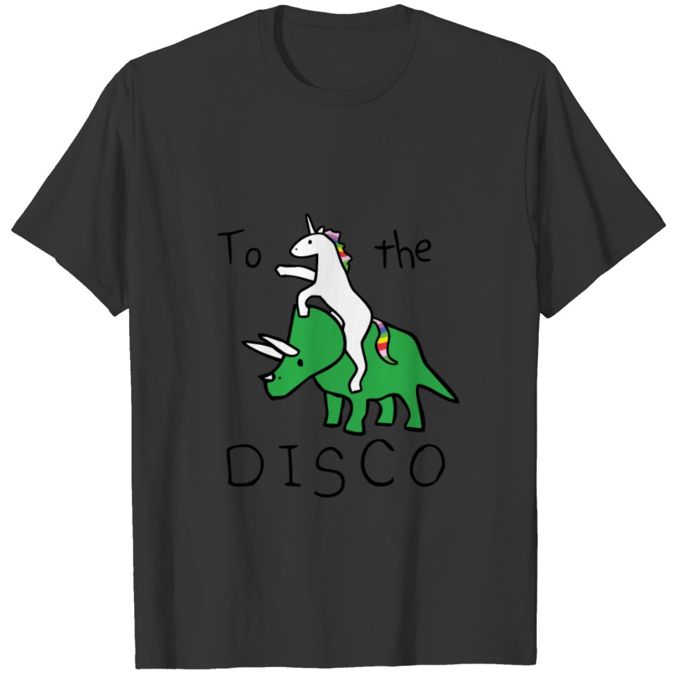 To The Disco Unicorn Riding Triceratops T-shirt