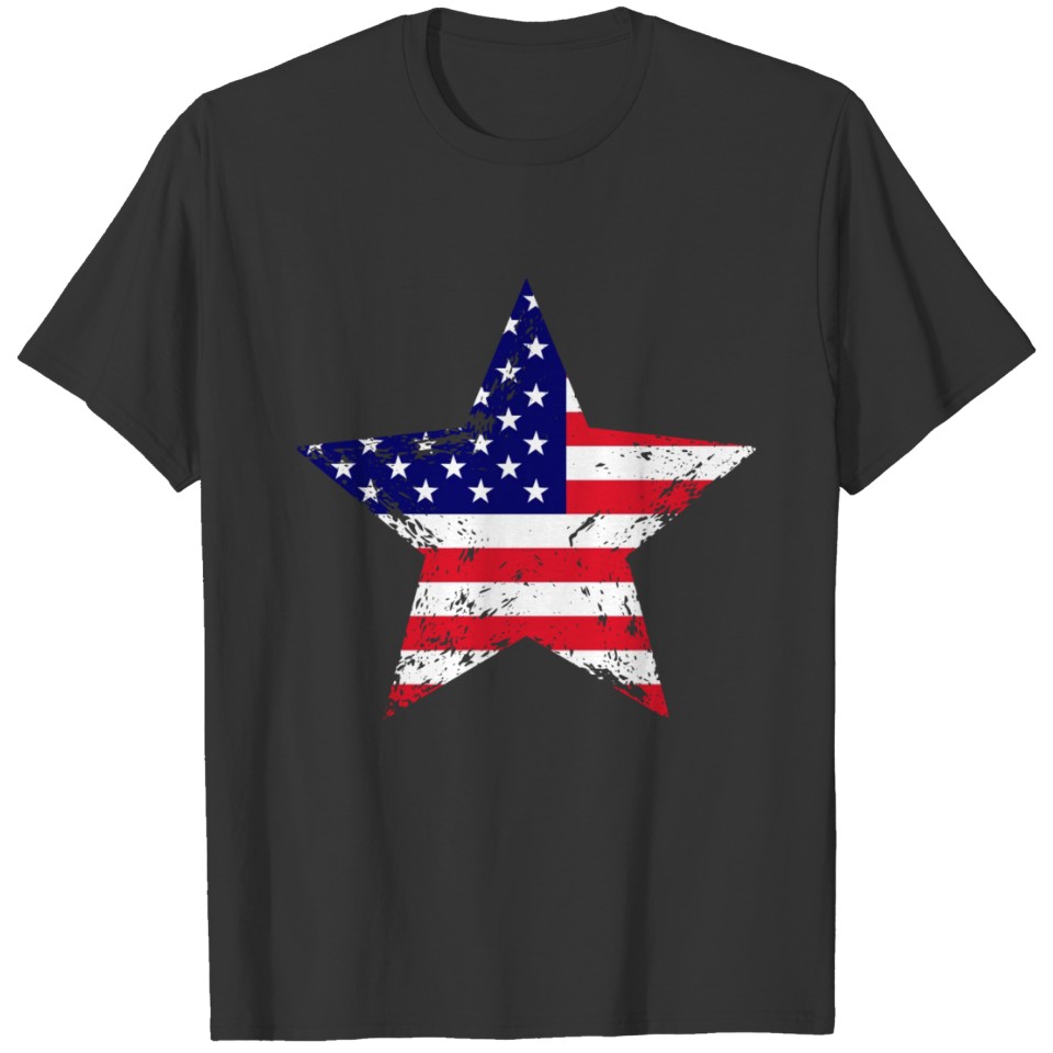 US Flag Star Shape T-shirt