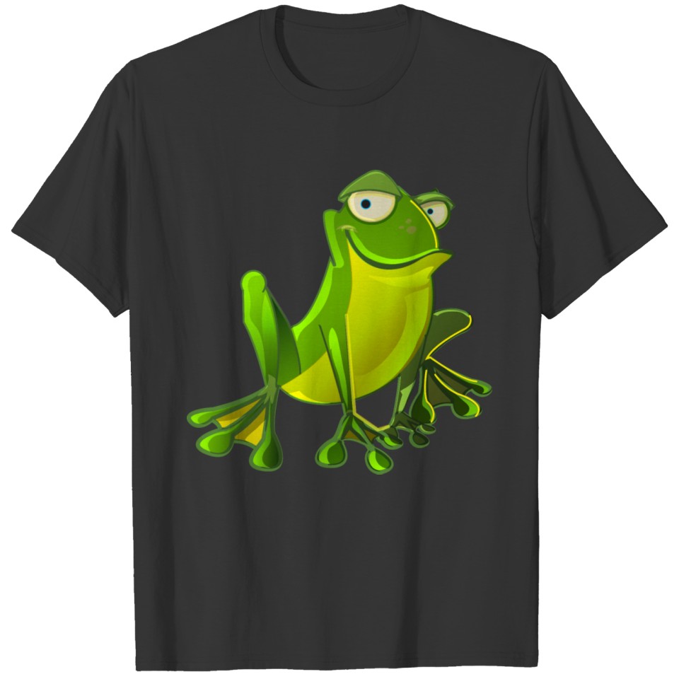 Frog reptile wildlife vector cartoon kids image T-shirt