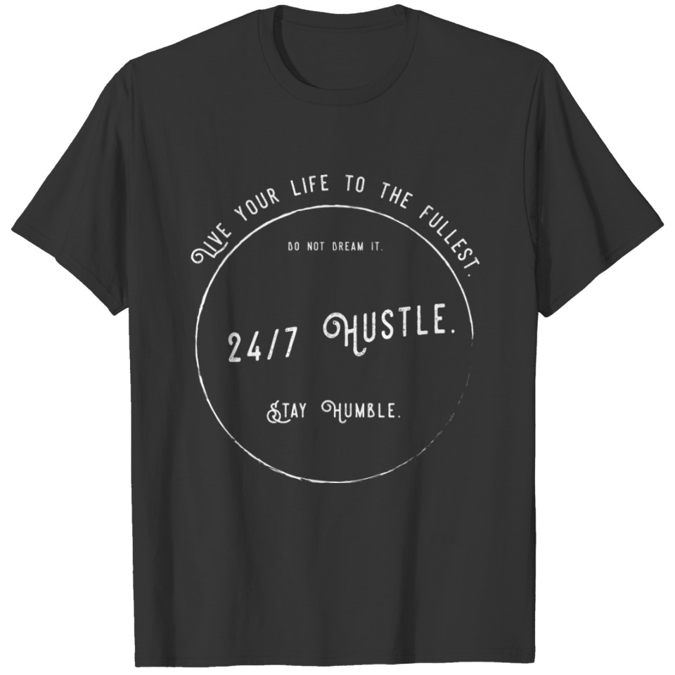 Hustle Work Mother Father Gift Hipster Vintage T-shirt