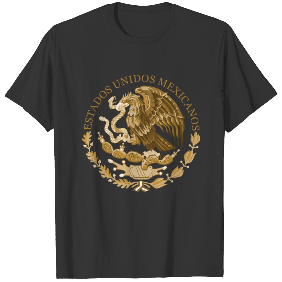 mexico coat of arms bronze T Shirts