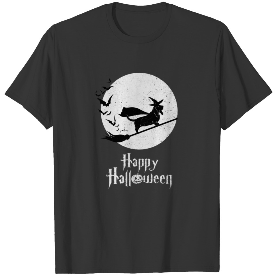 Witch BASSET HOUND Dog Funny Halloween Costume T-shirt