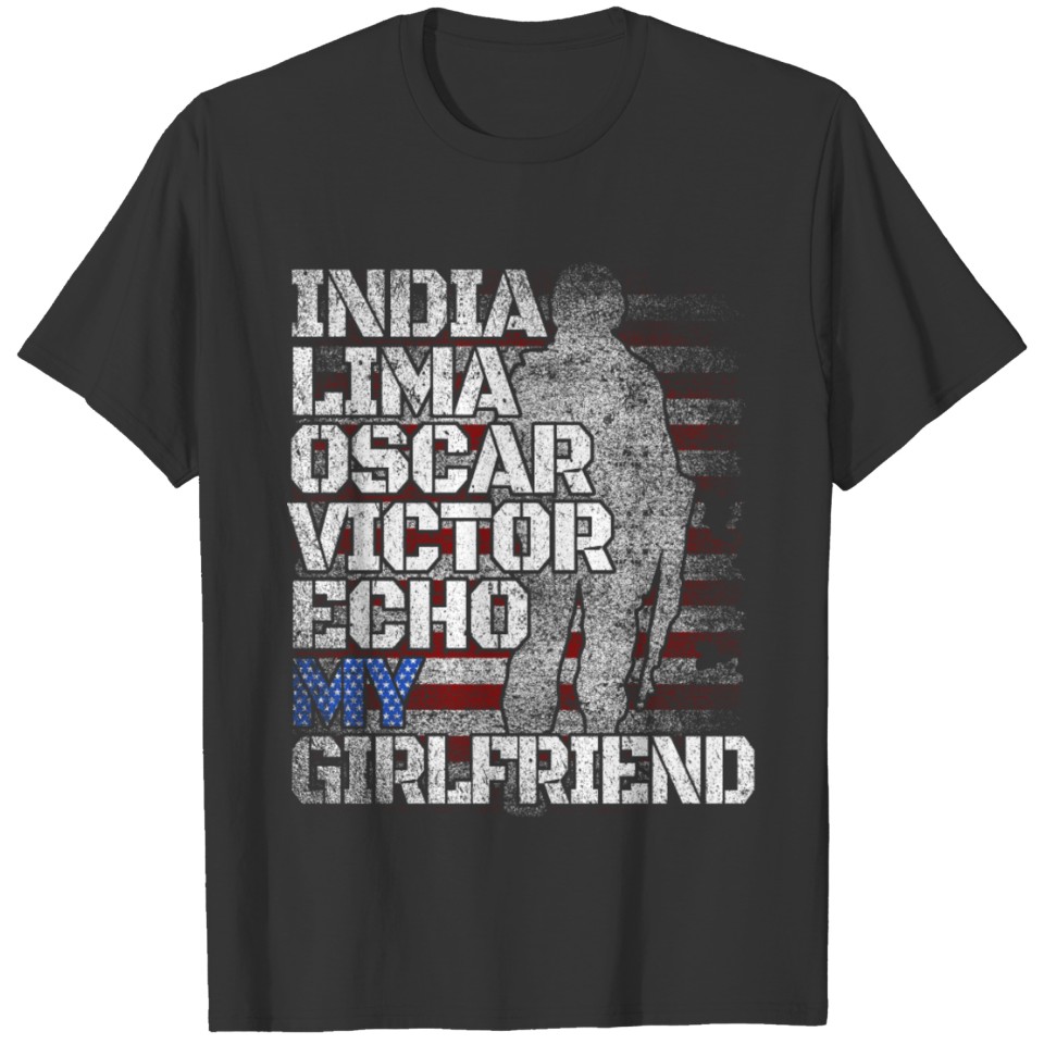 I LOVE MY Girlfriend Sister US Troops Vintage Flag T Shirts