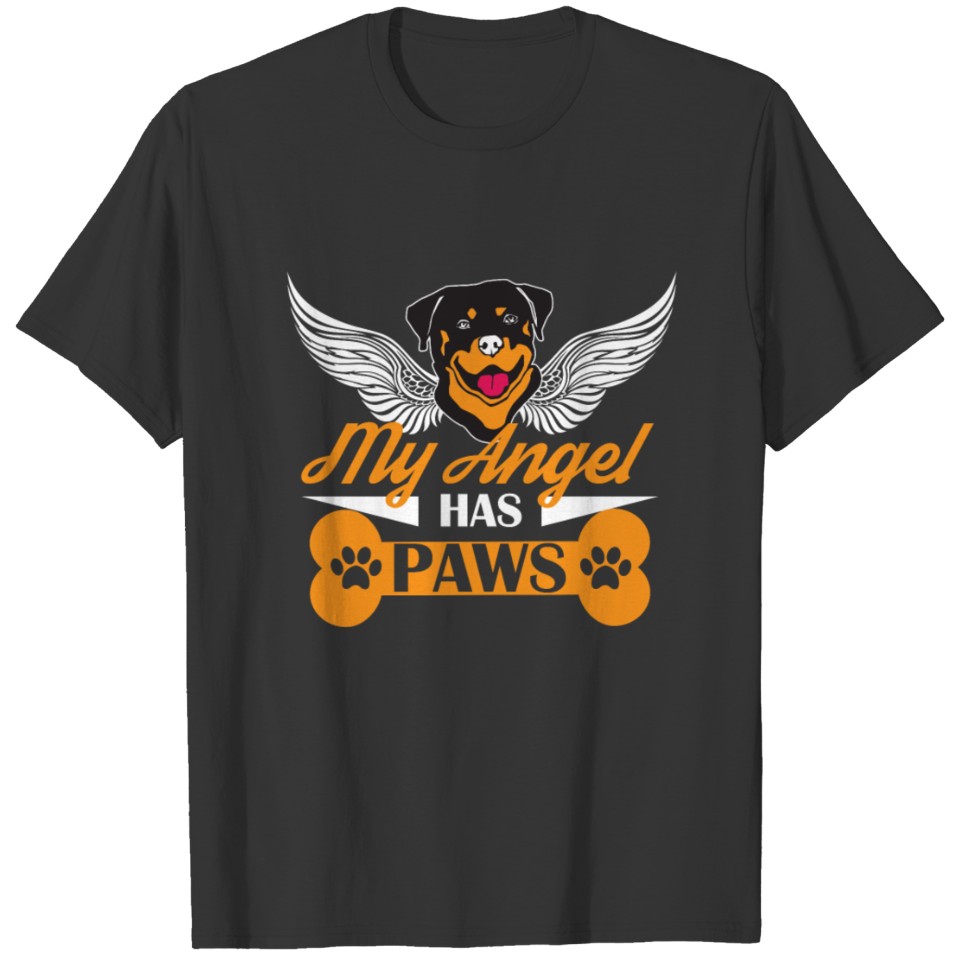 My Angel Has Paw Rottweiler Dog Memorial T-shirt