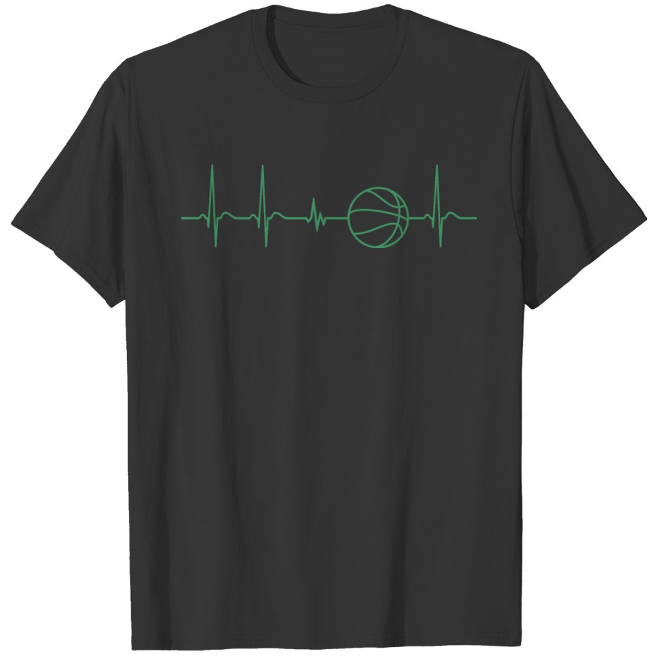 Heartbeat basketball fan player coach gift cool T-shirt
