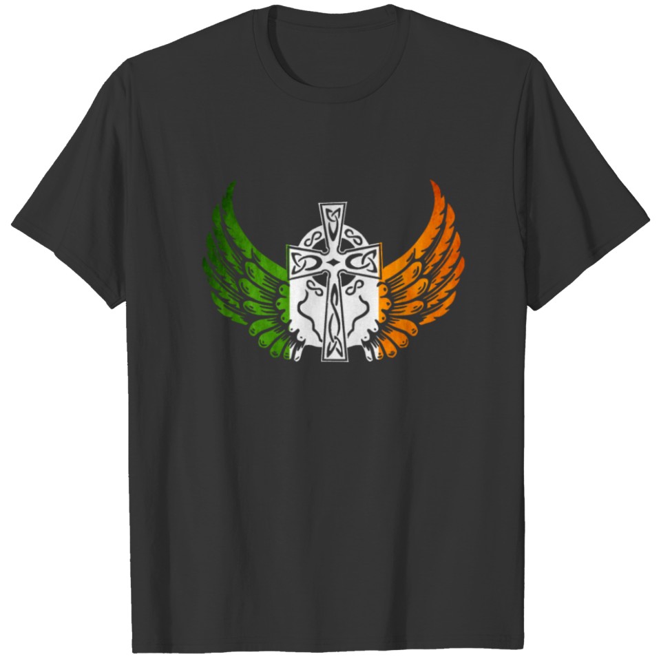 Irish Flag Design Celtic Cross Irish gift T-shirt