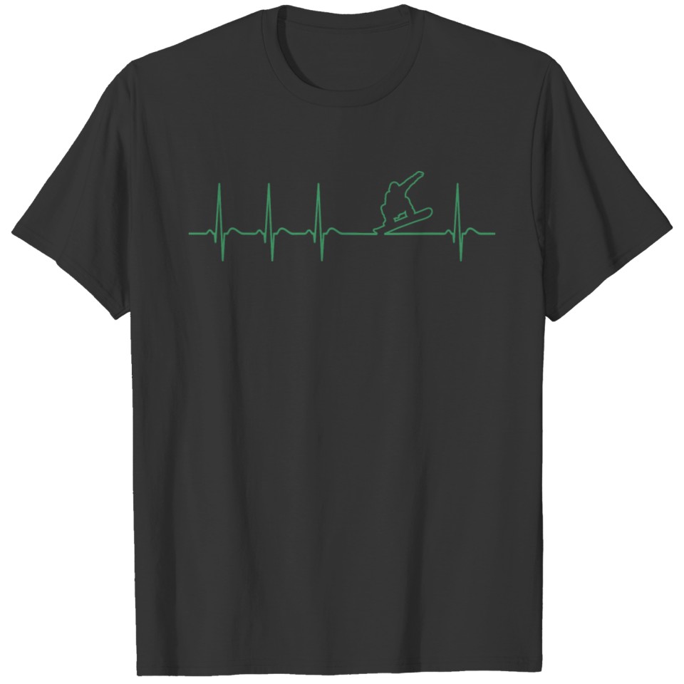 Heartbeat snowboard apres ski fun gift cool funny T-shirt