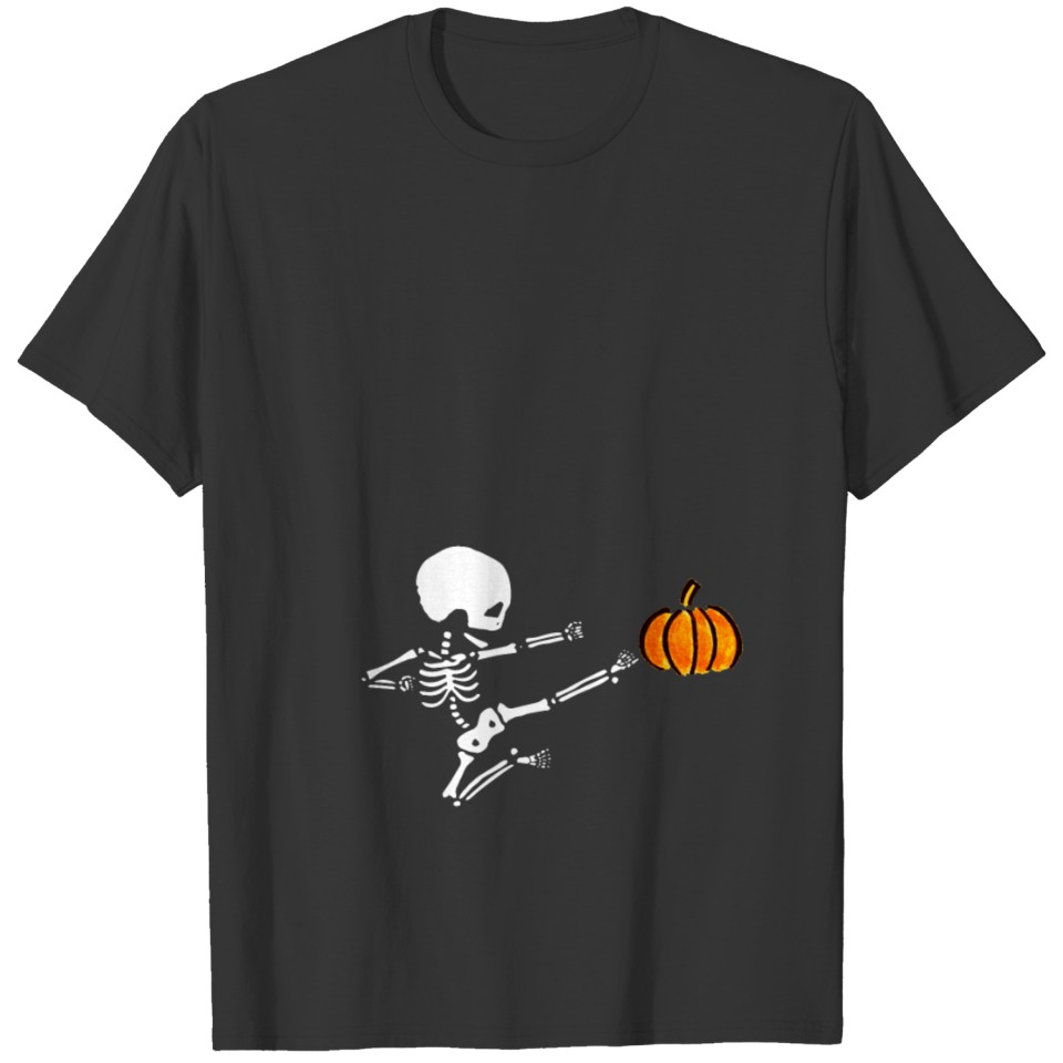Funny Pregnant Halloween Design Skeleton T-shirt