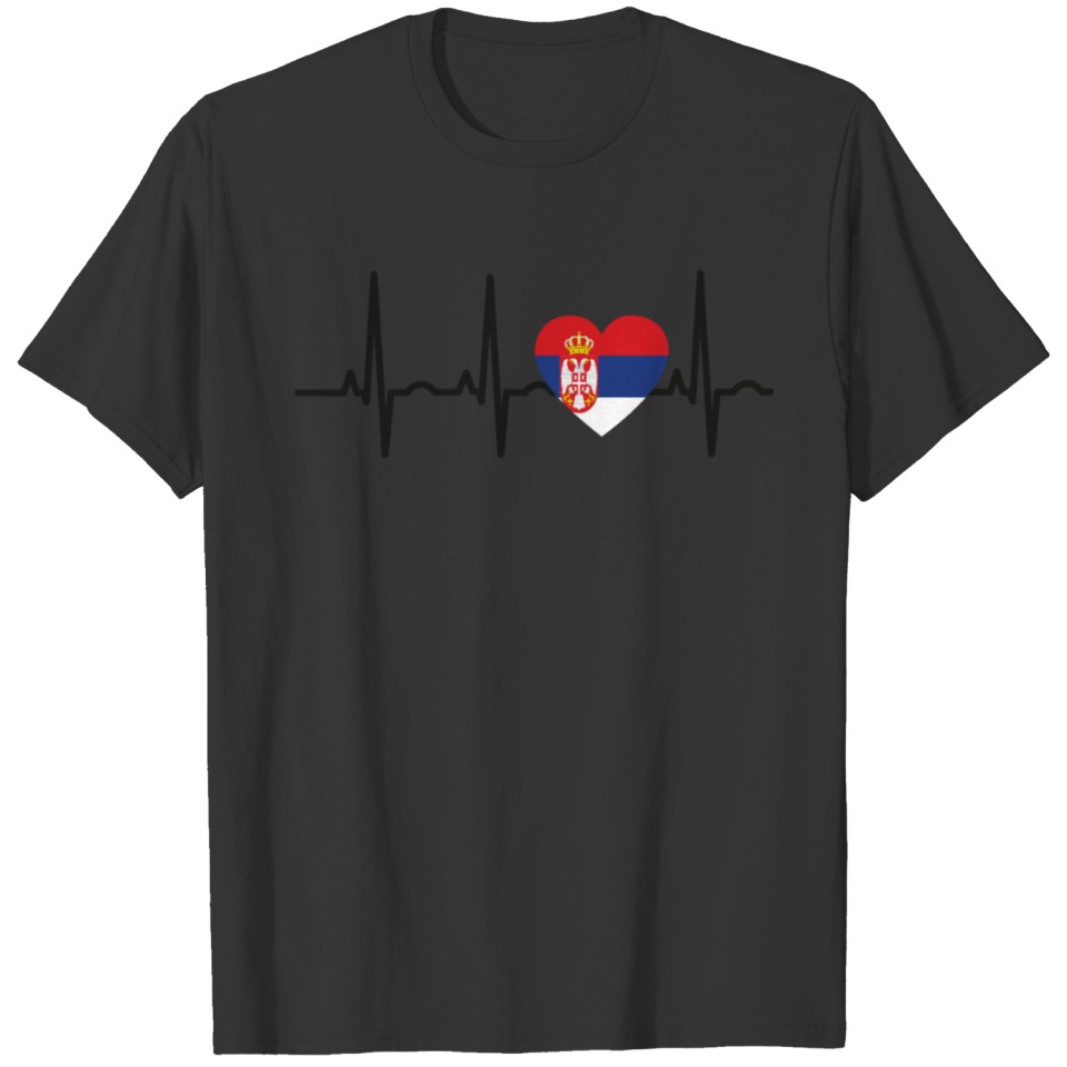 I LOVE ekg heartbeat SERBIEN serbia balkan T-shirt