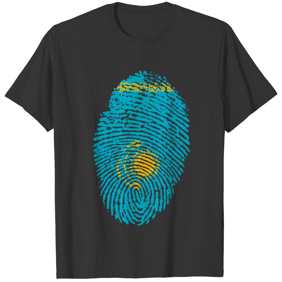 fingerprint i love wurzeln sovjet kazakhstan T-shirt