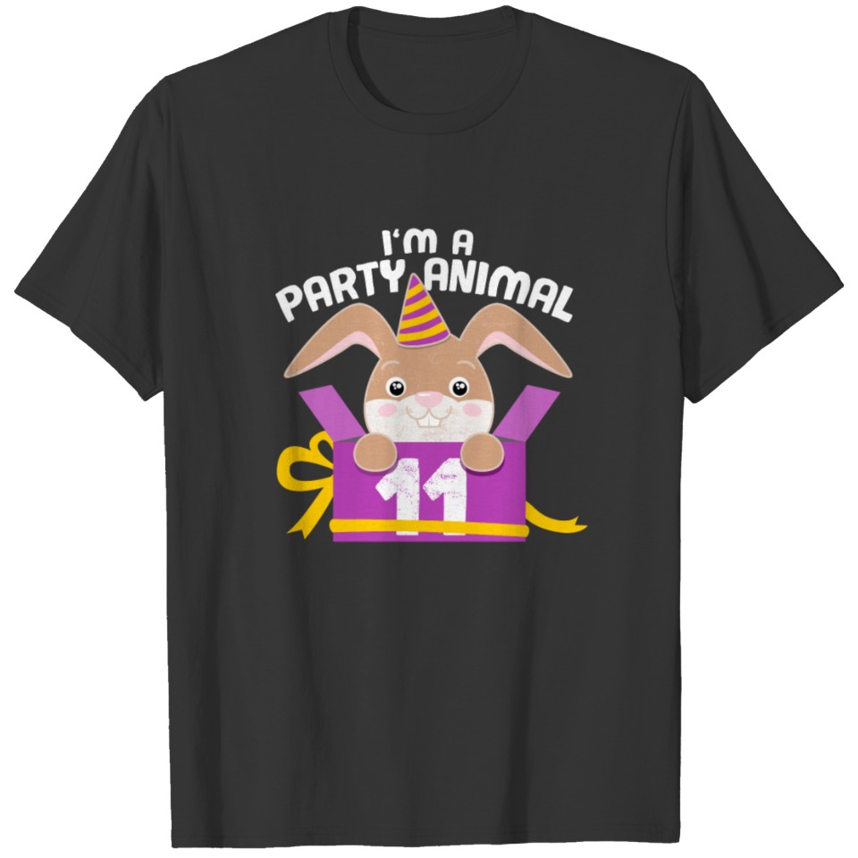 11th Birthday Gift Kid Bunny Party Animal Rabbit T Shirts