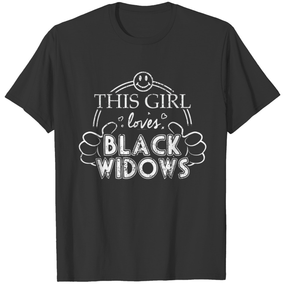 Girl Loves Black Widows Pet Spider Araneae T-shirt