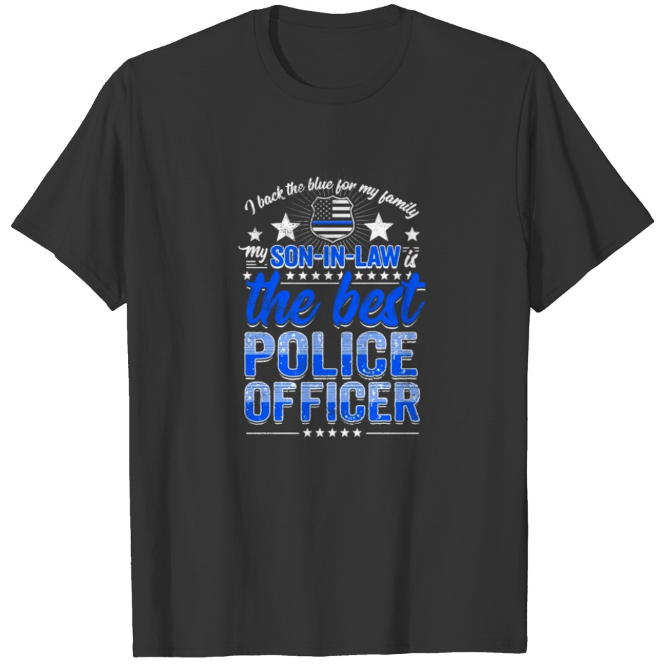 Best Police Officer Son-In-Law Cop Thin Blue Line T Shirts