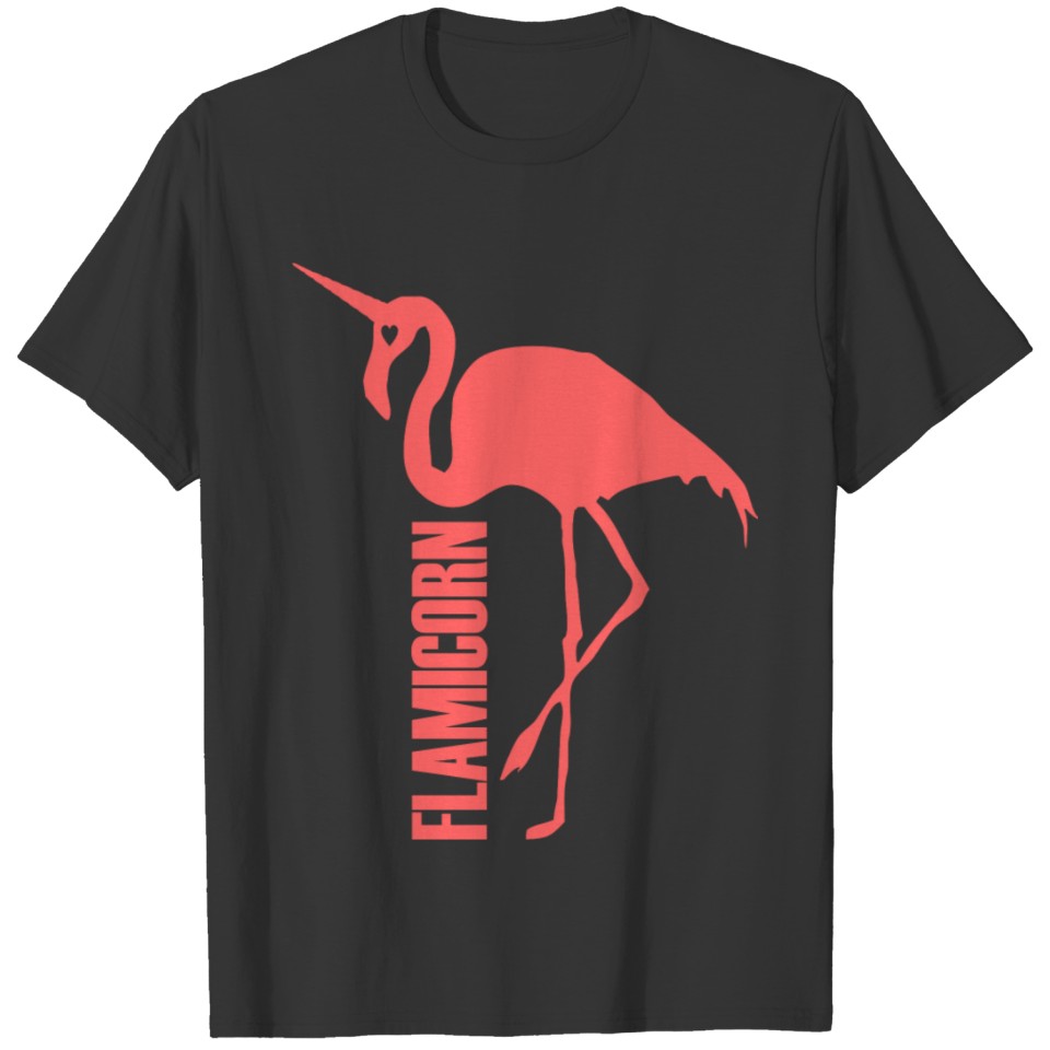 flamingo unicorn hybrid creature hybrids dark pink T Shirts