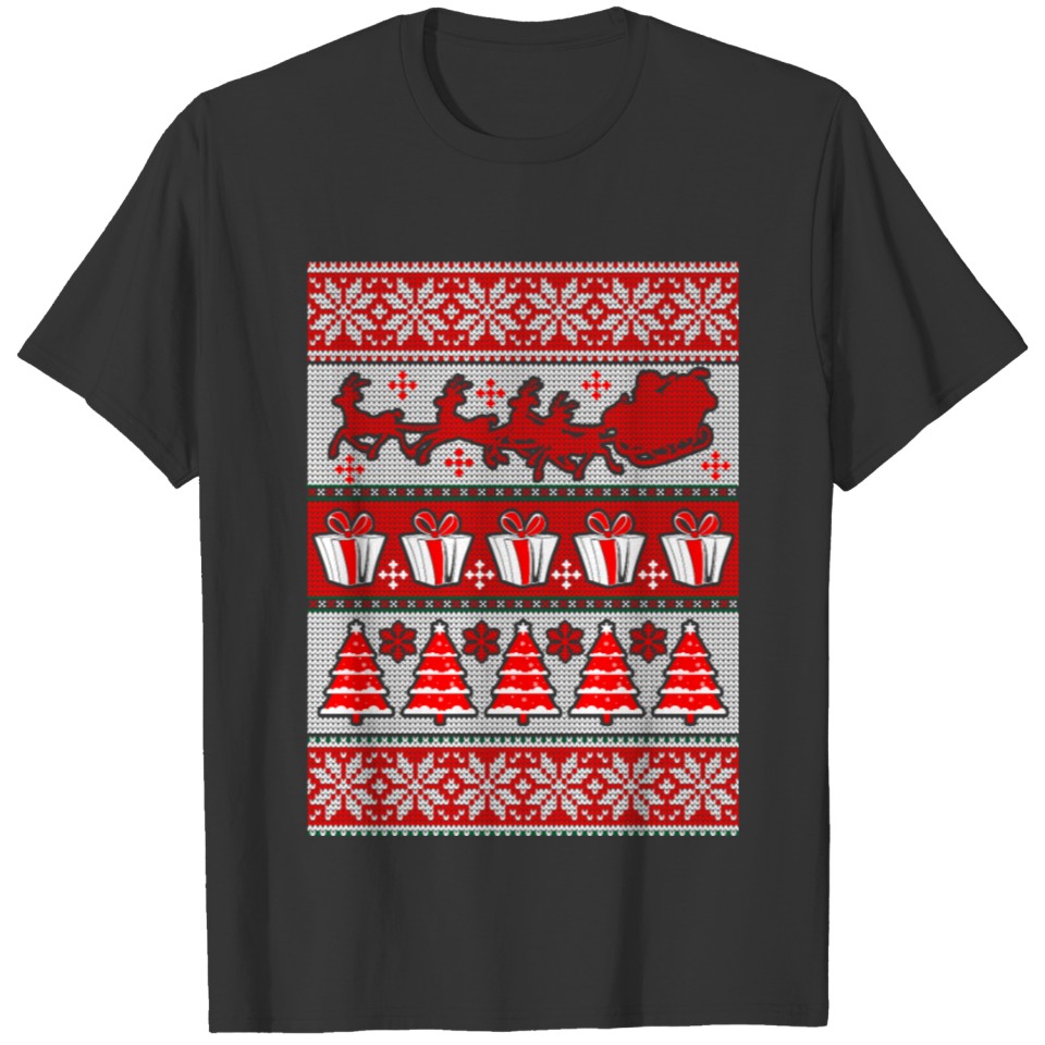Santa Sleigh Ugly Christmas Sweater T-shirt