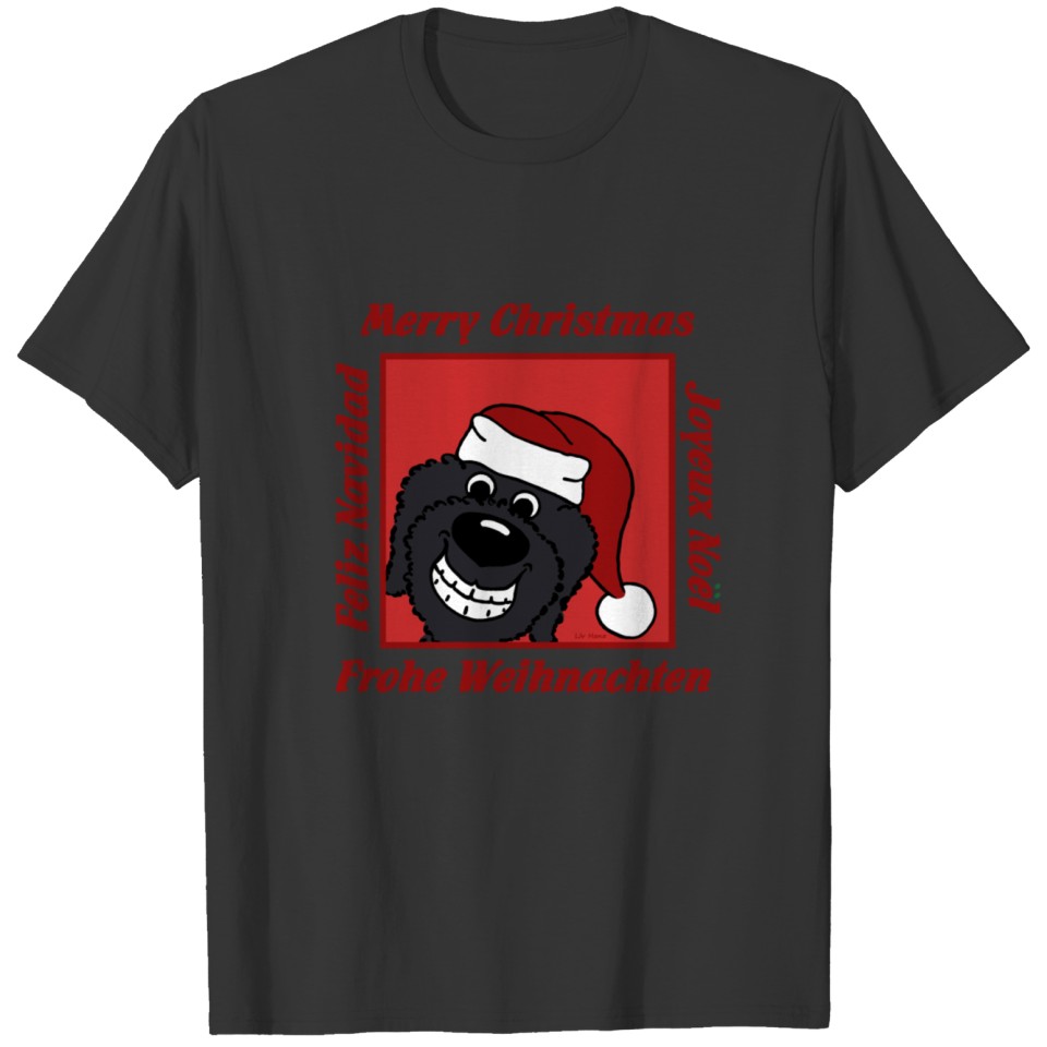 Black Doodle Christmas T-shirt