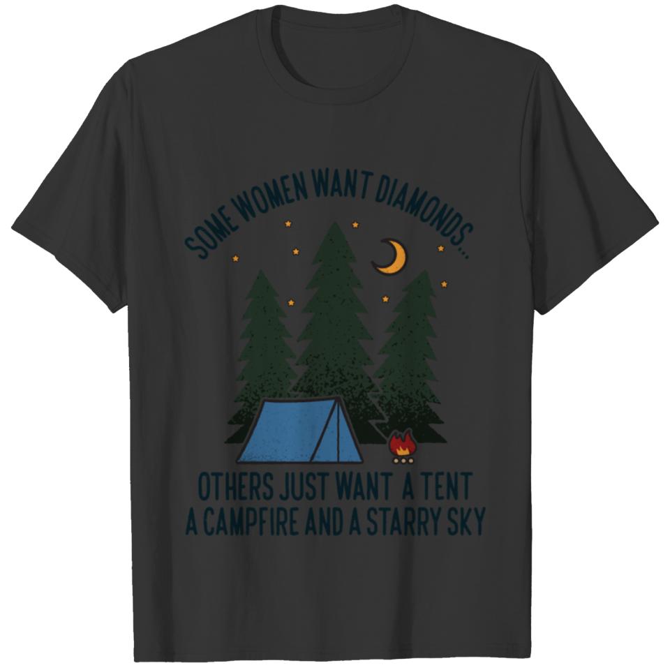 Funny Camping Women Want Tent Campfire Stars Gift T-shirt