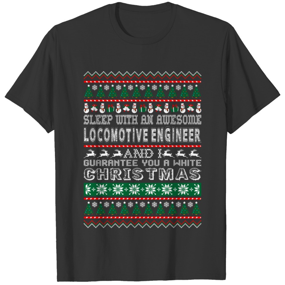 Sleep Awesome Locomotive Engineer White Christmas T Shirts