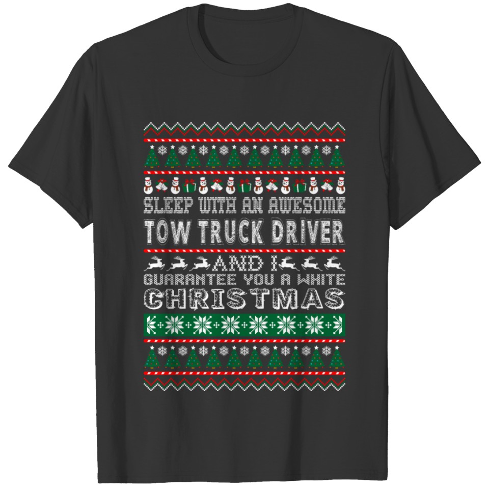 Sleep Awesome Tow Truck Driver White Christmas T Shirts