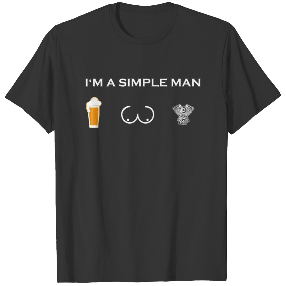 simple man like boobs bier beer titten Motor 2 png T-shirt