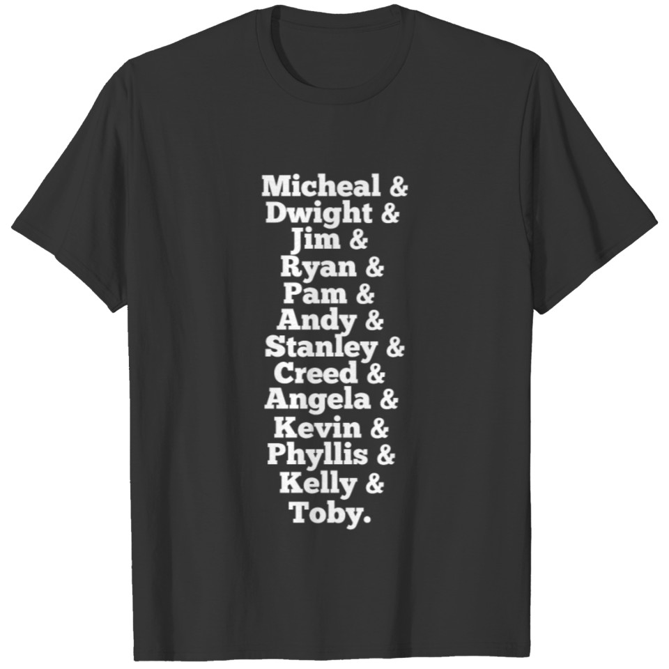 Michael Scott Dunder Mifflin Lineup T Shirts