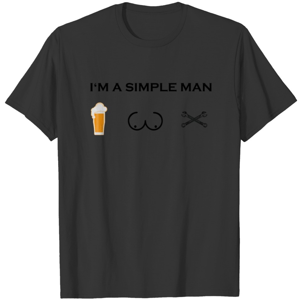 simple man boobs bier beer titten mechaniker schra T-shirt