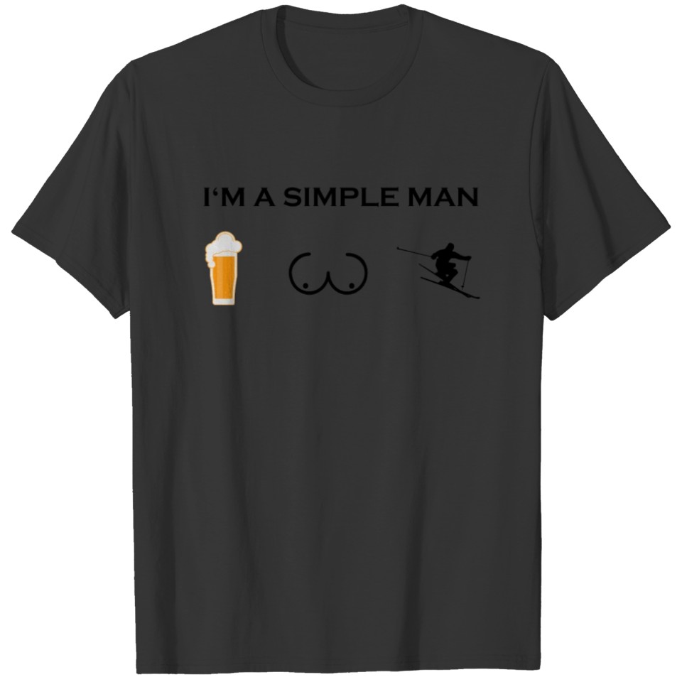 simple man boobs bier beer titten skiing ski png T-shirt