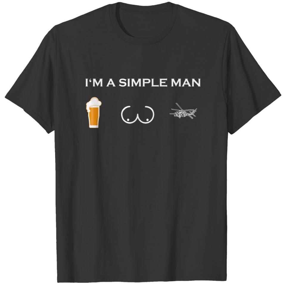 simple man like boobs bier beer titten Black Hawk T-shirt