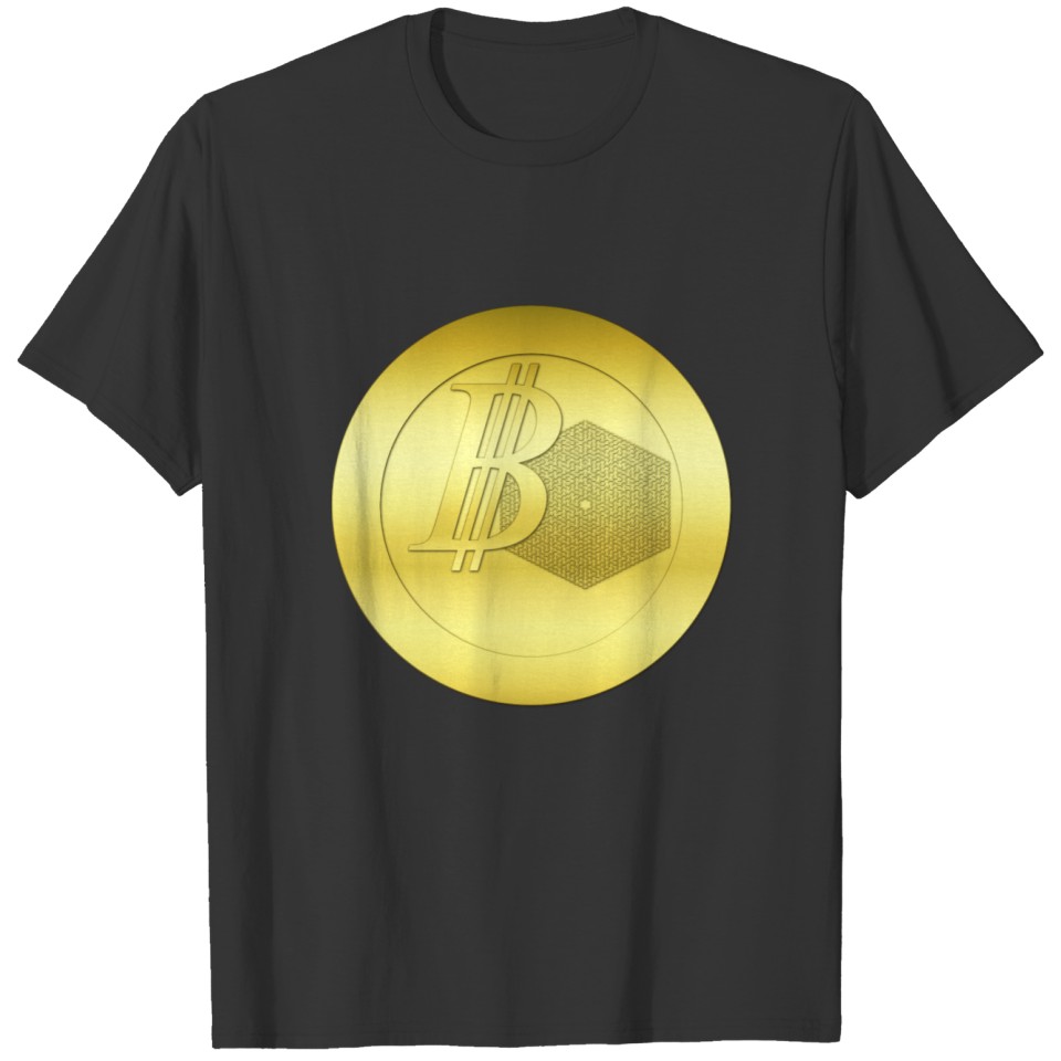 Gold Bitcoin Maze Circle T Shirts