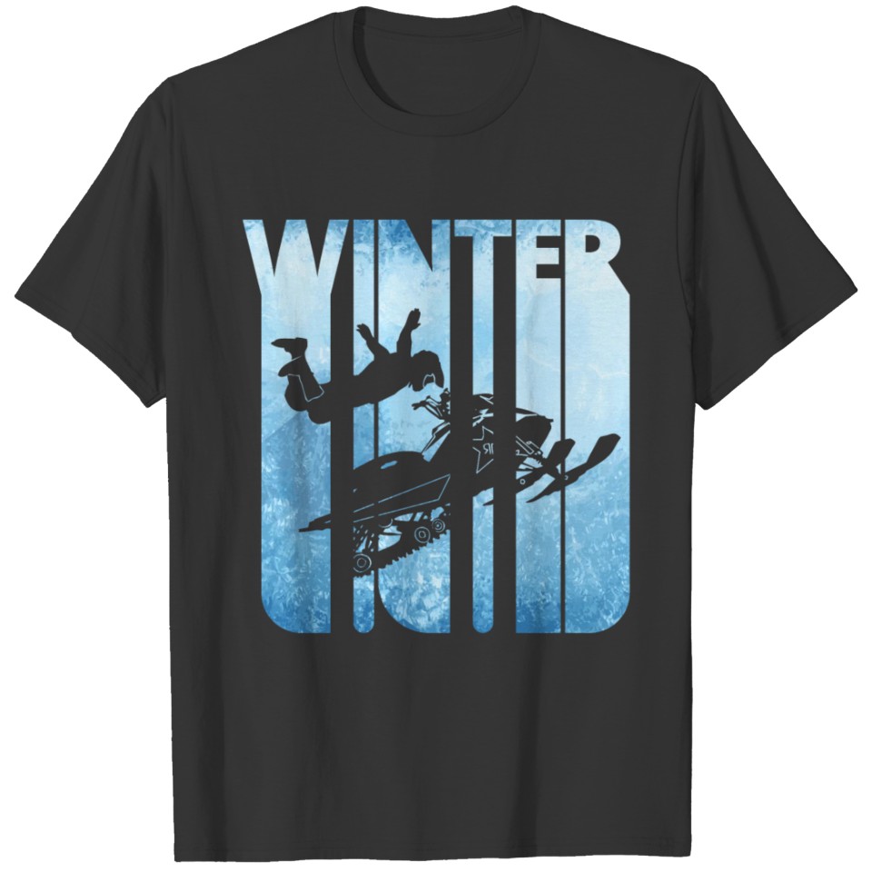 Retro Vintage Winter Holiday Sports.Snowmobile. T-shirt