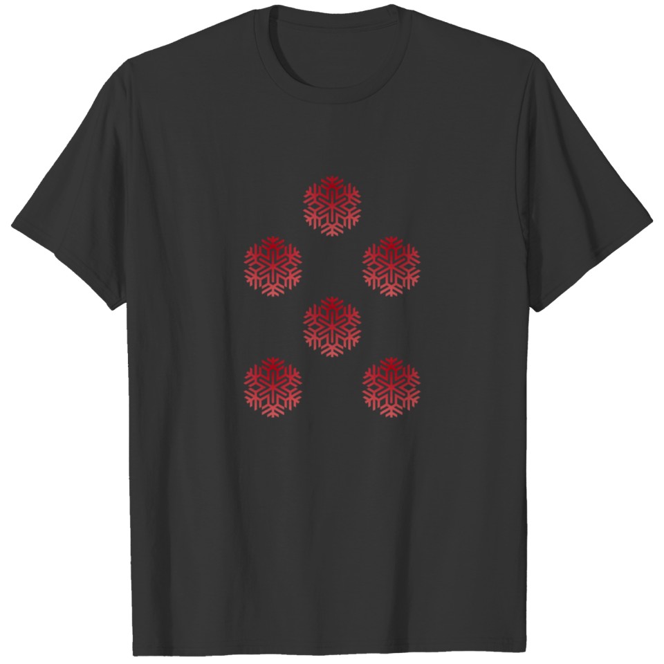 Snowflakes, red T-shirt