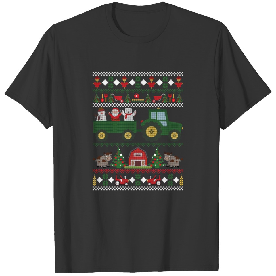 Farmer Ugly Christmas Sweater Funny Holiday T-Shir T Shirts