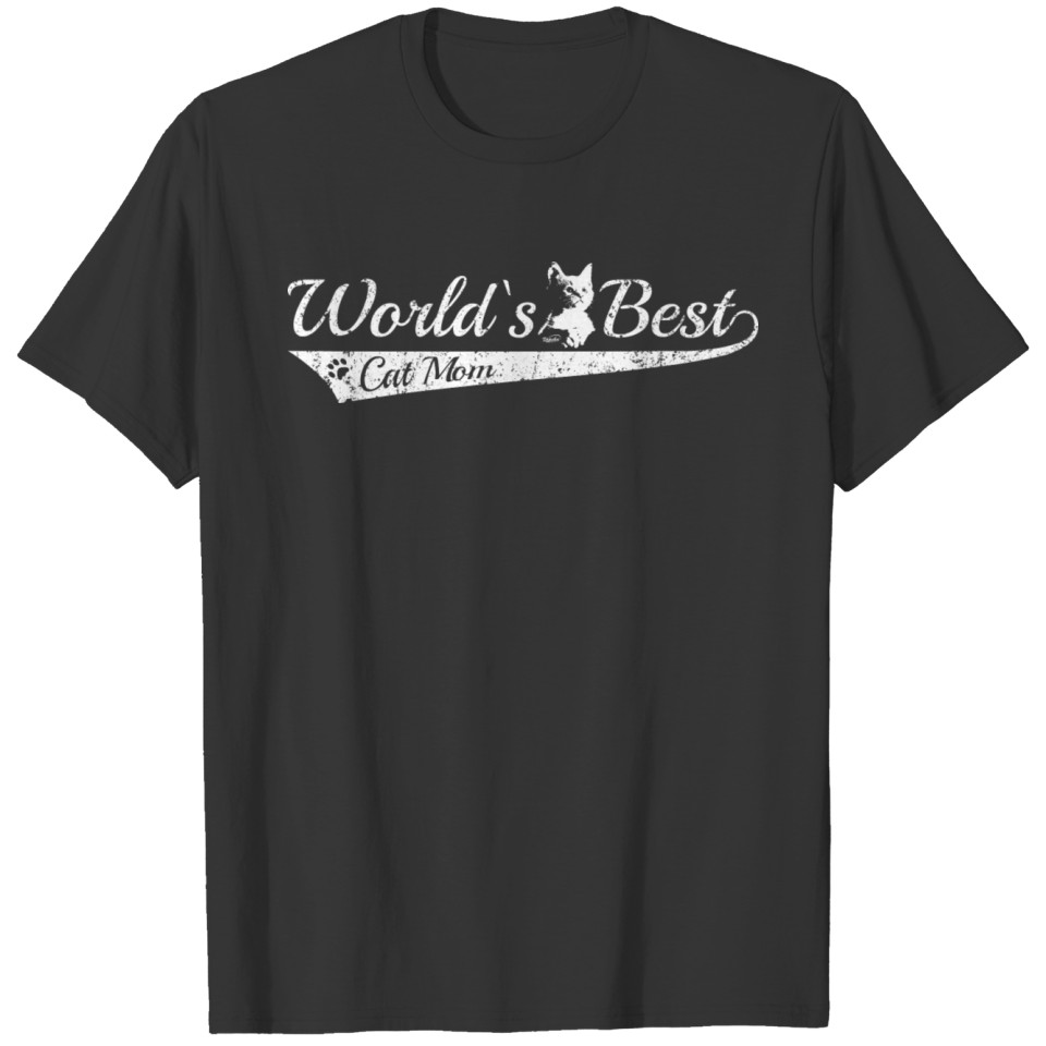 World`s Best Cat Mom Baseball Font T Shirts