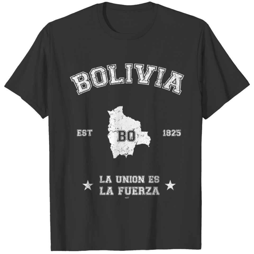 Bolivia vintage map T-shirt