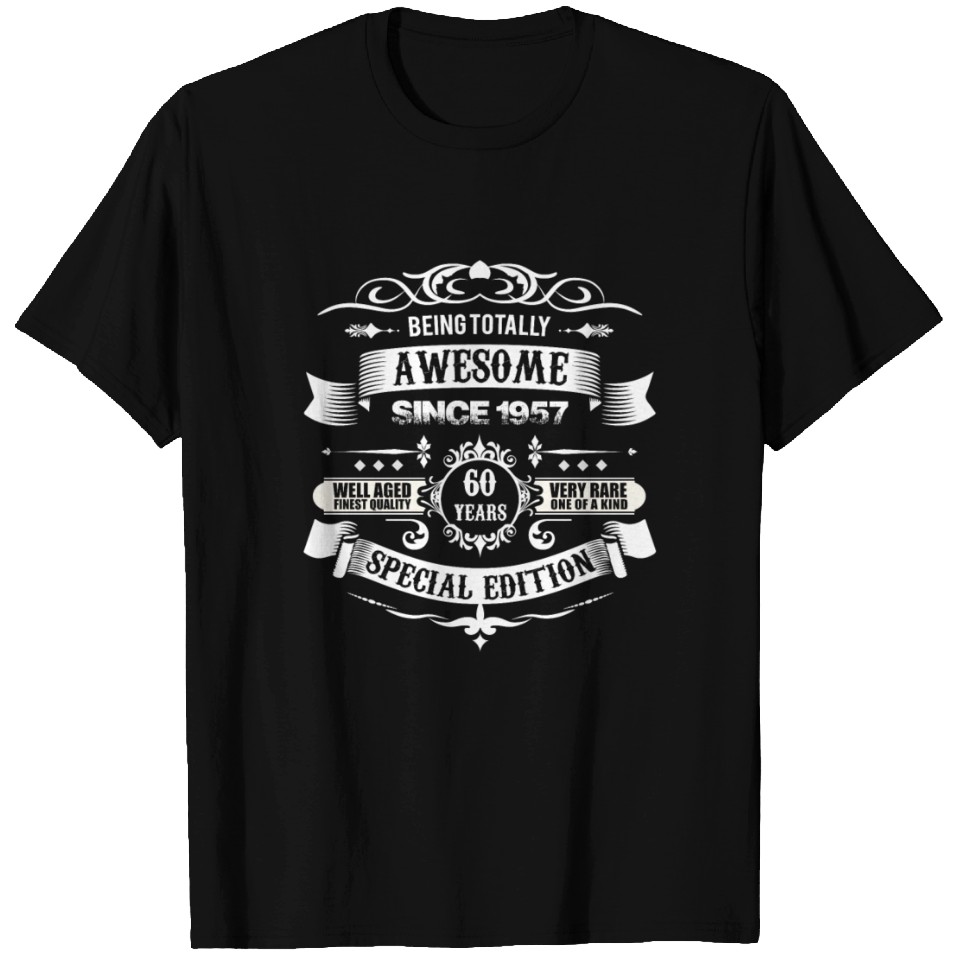 Awesome Since 1957 T-Shirt 60 Yrs Old Bday 60th Birthday Tee