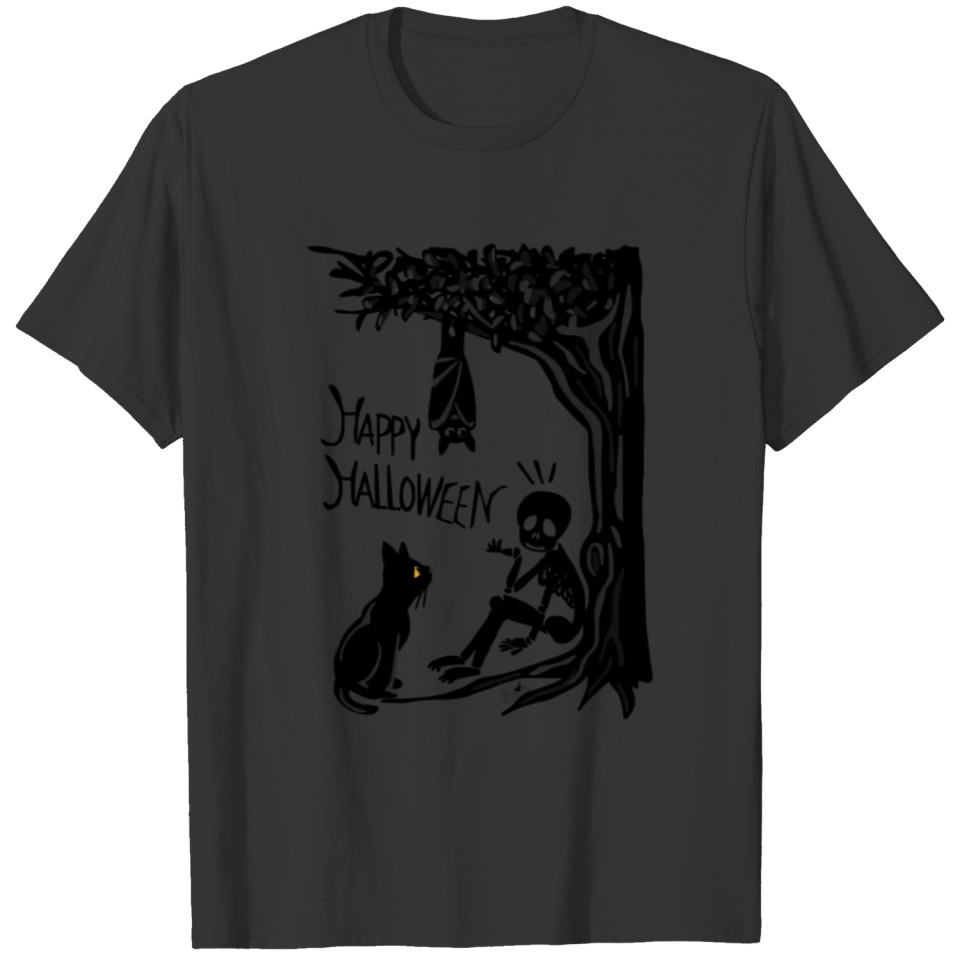 Halloween with the scull T-shirt