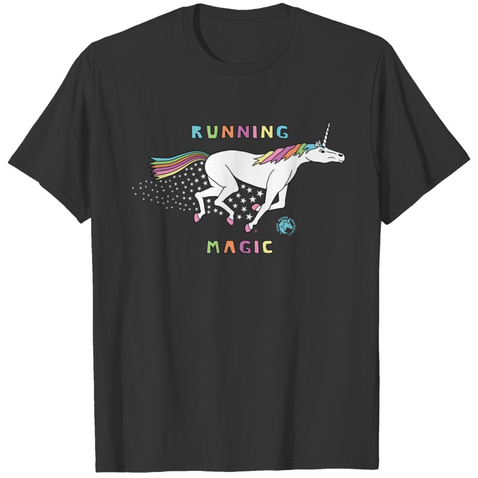 Running Magic Unicorn Outline T-shirt