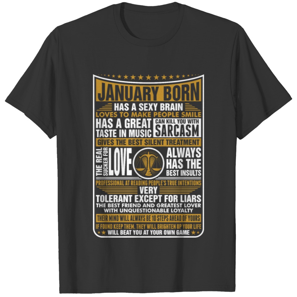 January Libra Born T-shirt