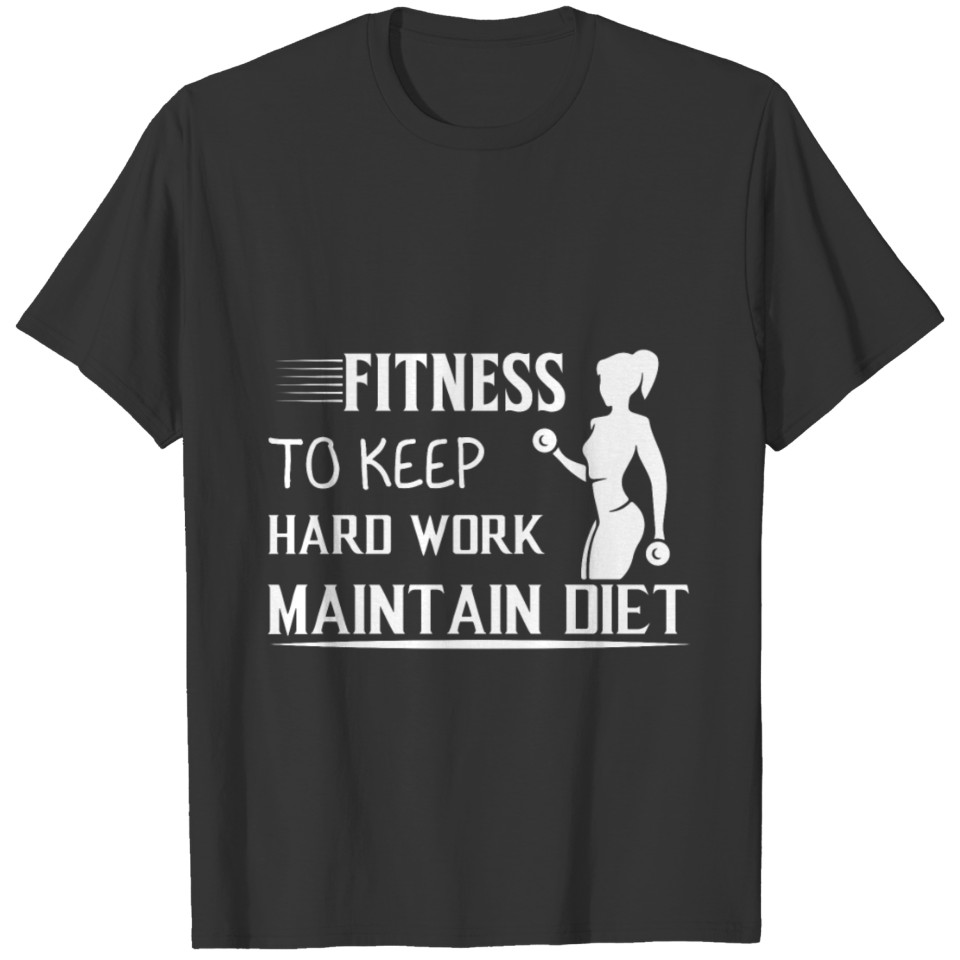 fitness lady gym workout diet T-shirt