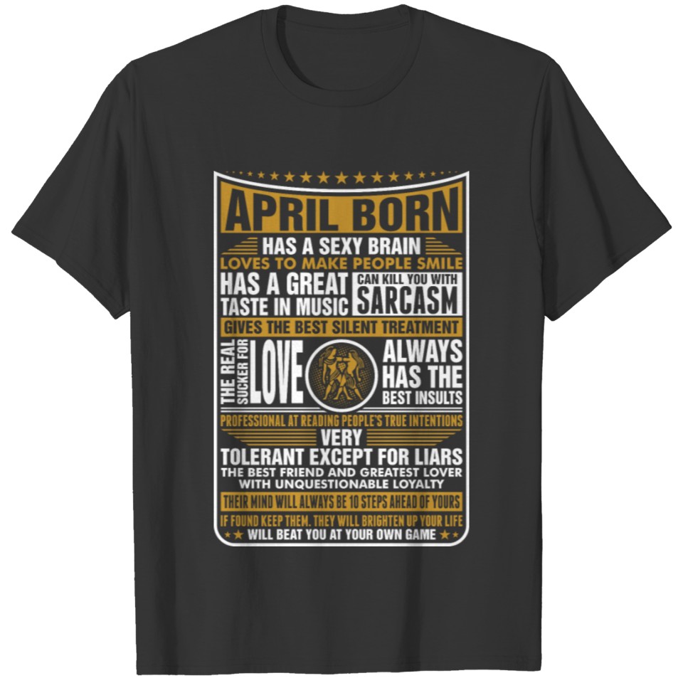 April Gemini Born T-shirt