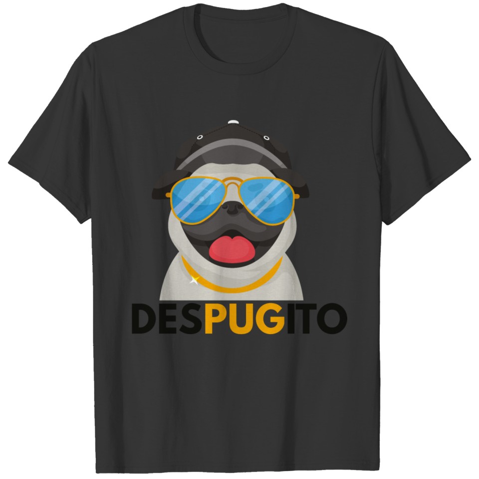 DESPUGITO Funny Pug Dog T-shirt