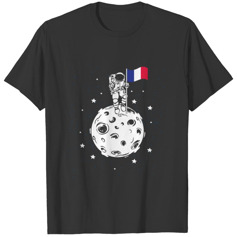 Moon France gift planet landing astronaut proud T-shirt
